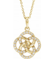 14K Yellow 1/8 CTW Diamond Five-Fold Celtic Necklace - 86976606P