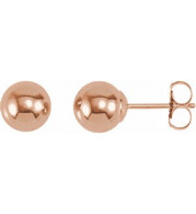 14K Rose 6 mm Ball Earrings - 208651021P