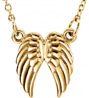 14K Yellow Tiny Poshu00ae Angel Wings 16-18 Necklace - 858001001P