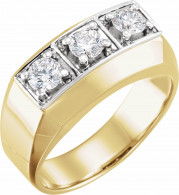 14K Yellow & White 1 CTW Diamond Men's Ring - 60692209271P