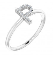 14K White .07 CTW Diamond Initial P Ring - 1238346075P