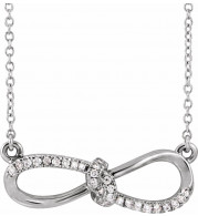 14K White 1/8 CTW Diamond Infinity-Inspired 18 Necklace - 65243860000P