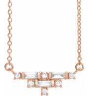 14K Rose 1/4 CTW Diamond Art Deco 18 Necklace - 86930607P