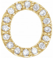 14K Yellow .07 CTW Diamond Single Initial O Earring - 867976072P