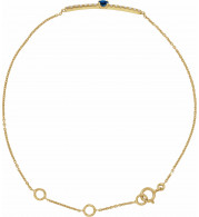 14K Yellow Blue Sapphire & .07 CTW Diamond Bar 5-7 Bracelet - 653641601P