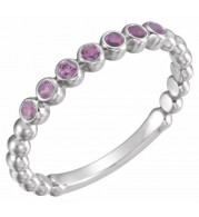 14K White Amethyst Stackable Ring - 7181360002P