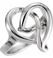 14K White 16 mm Freeform Heart Ring - 548234497P
