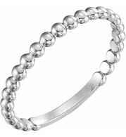 14K White 2 mm Stackable Bead Ring - 516081001P