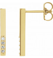 14K Yellow .07 CTW Diamond Bar Earrings - 86730601P