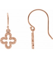 14K Rose Beaded Clover Earrings - 86503602P