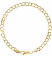 14K Yellow 4 mm Solid Charm 7 Bracelet - CH330166079P