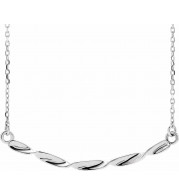 14K White Twisted Ribbon Bar 16-18 Necklace - 86645600P