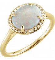 14K Yellow Opal & .06 CTW Diamond Ring - 71633104P