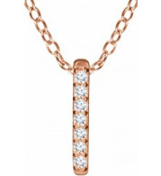14K Rose .05 CTW Diamond Bar 16-18 Necklace - 65221860003P