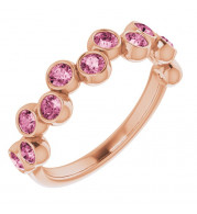 14K Rose Pink Tourmaline Bezel-Set Ring - 71894602P