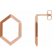 14K Rose Geometric Drop Earrings - 87020602P