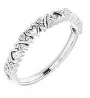 14K White .08 CTW Heart Diamond Anniversary Band - 124102600P
