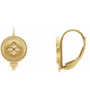 14K Yellow Beaded Lever Back Earrings - 86552601P