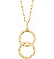 14K Yellow Interlocking Circle 18 Necklace - 86594601P