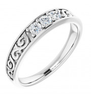 14K White 1/3 CTW Diamond Three-Stone Scroll Ring - 98506020P
