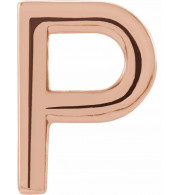 14K Rose Single Initial P Earring - 86800193P