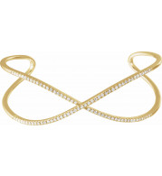 14K Yellow 3/4 CTW Diamond Criss-Cross Cuff 7 Bracelet - 65235060001P