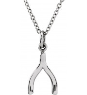 14K White Tiny Poshu00ae Wishbone 16-18 Necklace - 858011002P