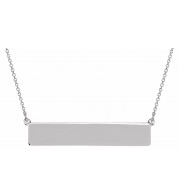 14K White Bar 17.5 Necklace - 857782002P