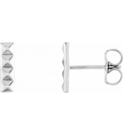 14K White Pyramid Bar Earrings - 86535600P