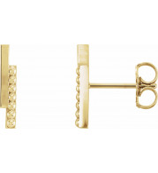 14K Yellow Beaded Bar Earring - 86569601P