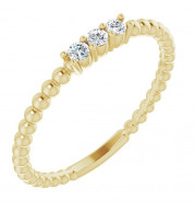 14K Yellow 1/10 CTW Diamond Beaded Ring - 123113601P