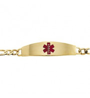 14K Yellow & Red Enamel Medical Identification 8 Bracelet - CH108120499P