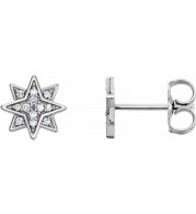 14K White .08 CTW Diamond Star Earrings - 86435600P