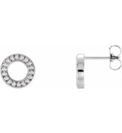 14K White Beaded Stud Earrings - 86524600P