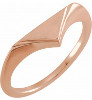 14K Rose 11.5x6 mm Geometric Signet Ring - 52035103P