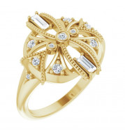 14K Yellow 1/4 CTW Diamond Vintage-Inspired Ring - 124057601P