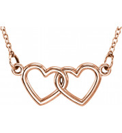 14K Rose Tiny Poshu00ae Double Heart 16-18 Necklace - 857921003P