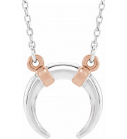 14K White/Rose Crescent 18 Necklace - 86632603P