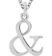 14K White Ampersand 16 Necklace - 8578070079P