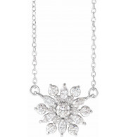 14K White 1/2 CTW Diamond Vintage-Inspired 18 Necklace - 86948610P