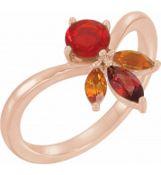 14K Rose Multi-Gemstone Ring - 72045602P