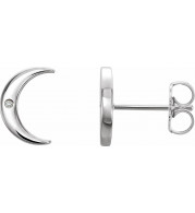 Platinum .005 CTW Diamond Crescent Earrings - 86449603P