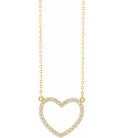 14K Yellow 1/5 CTW Diamond Small Heart 16 Necklace - 66415100009P