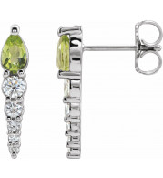 14K White Peridot & 1/4 CTW Diamond Earrings - 870256016P