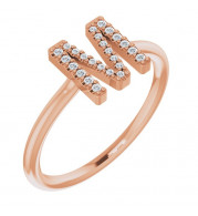 14K Rose .07 CTW Diamond Initial M Ring - 1238346062P