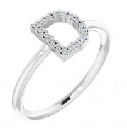 14K White .06 CTW Diamond Initial D Ring - 1238346015P