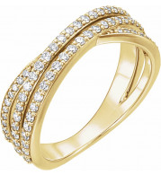 14K Yellow 1/2 CTW Diamond Criss-Cross Ring - 122851601P