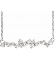 14K White 1/3 CTW Diamond Scattered Bar 18 Necklace - 86991705P