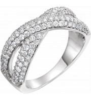 14K White 1 CTW Diamond Criss-Cross Ring - 65245860000P