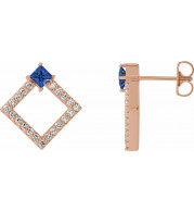 14K Rose Tanzanite & 1/3 CTW Diamond Earrings - 868896039P